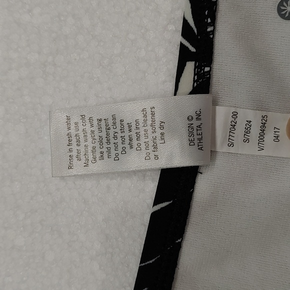 Athleta Palms Tide Bikini Bottom, Black & White Size Large #777042 - Picture 5 of 7